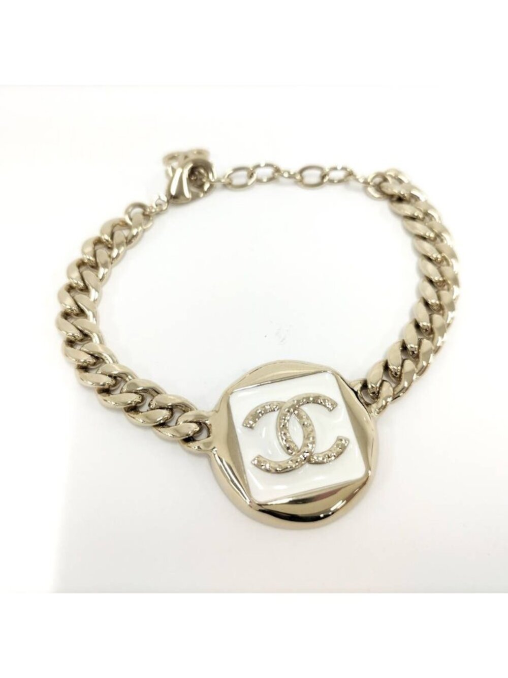 Chanel Bracelet CC Logo Plated Gold